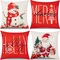 Christmas Decor-Throw Pillow Covers 18x18 in Set of 4,Decorative Snowman Santa Pillow Case for Couch Sofa Winter Holiday Indoor Outdoor Home Red White Xams Decorations